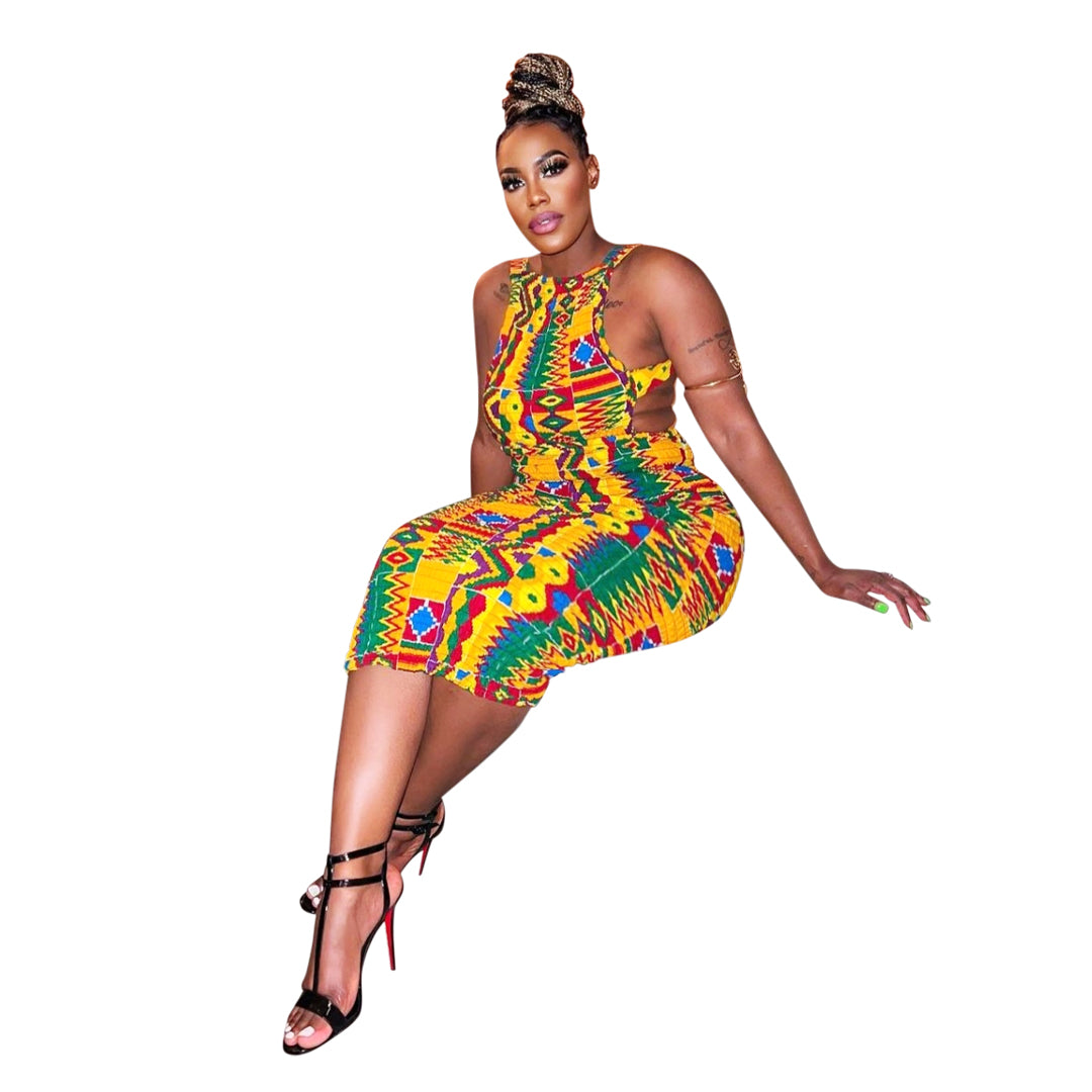 Kente bodycon strecht dress