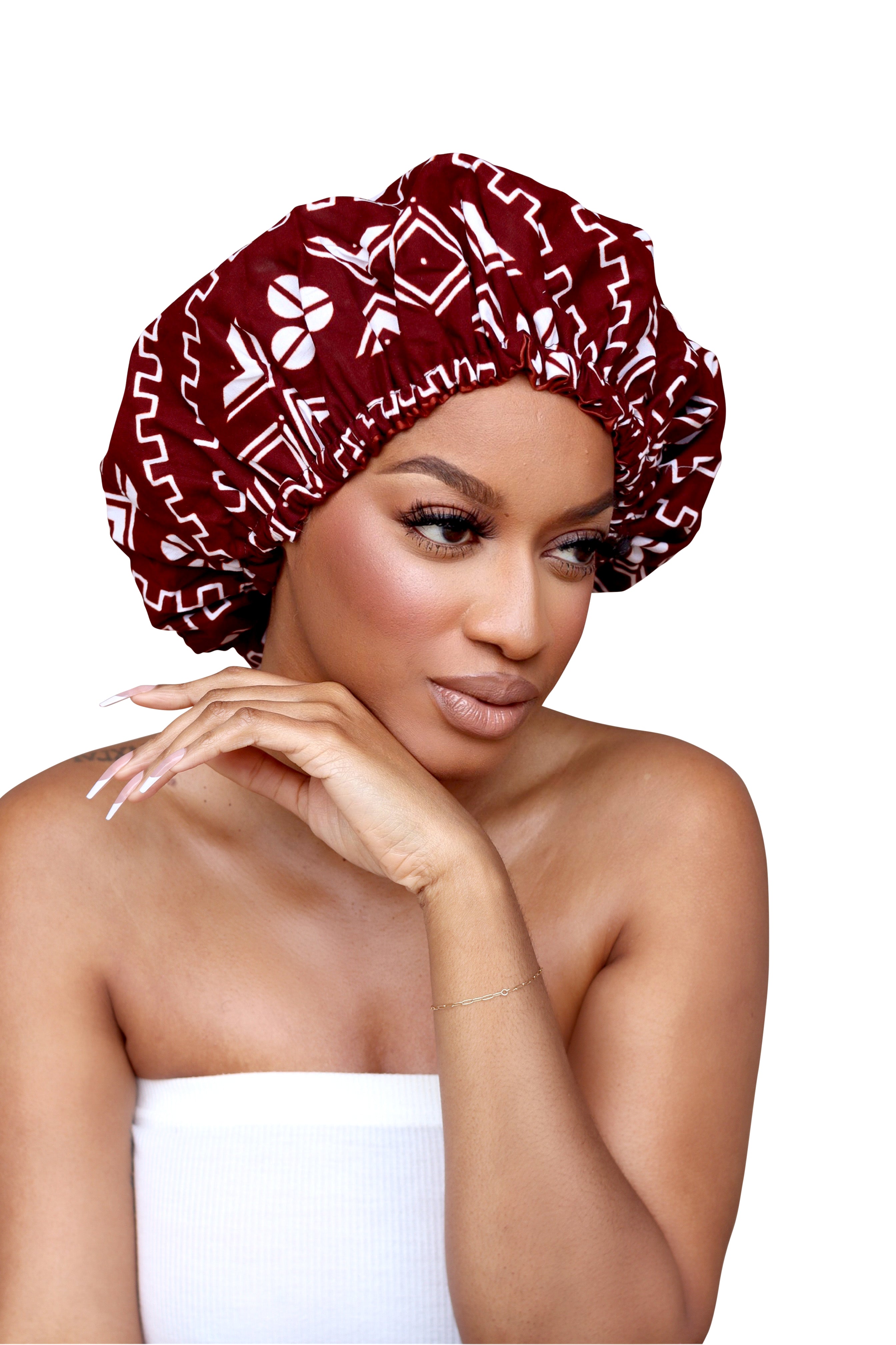 Ankara / silk reversible bonnet