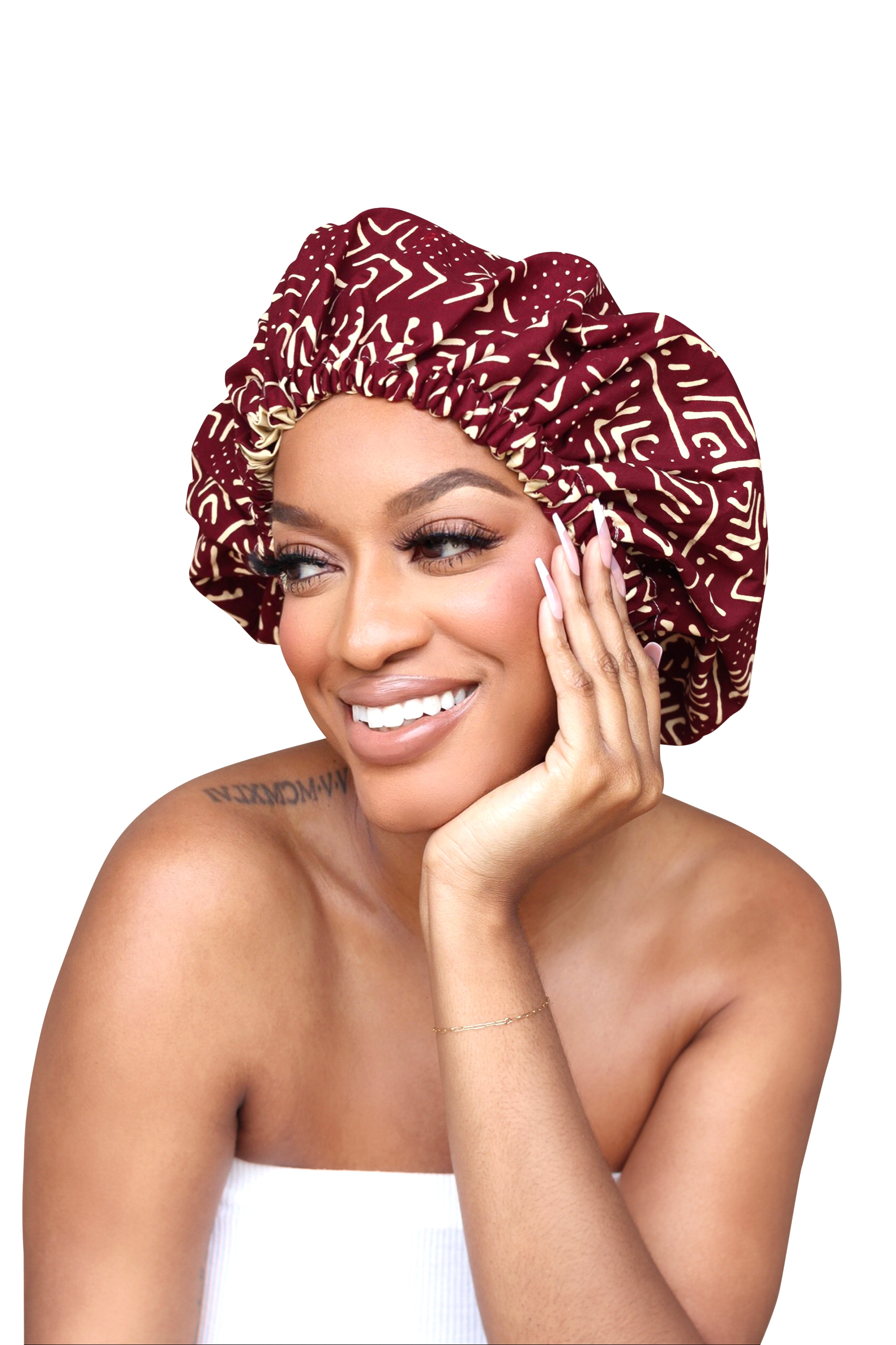 Ankara / silk reversible bonnet