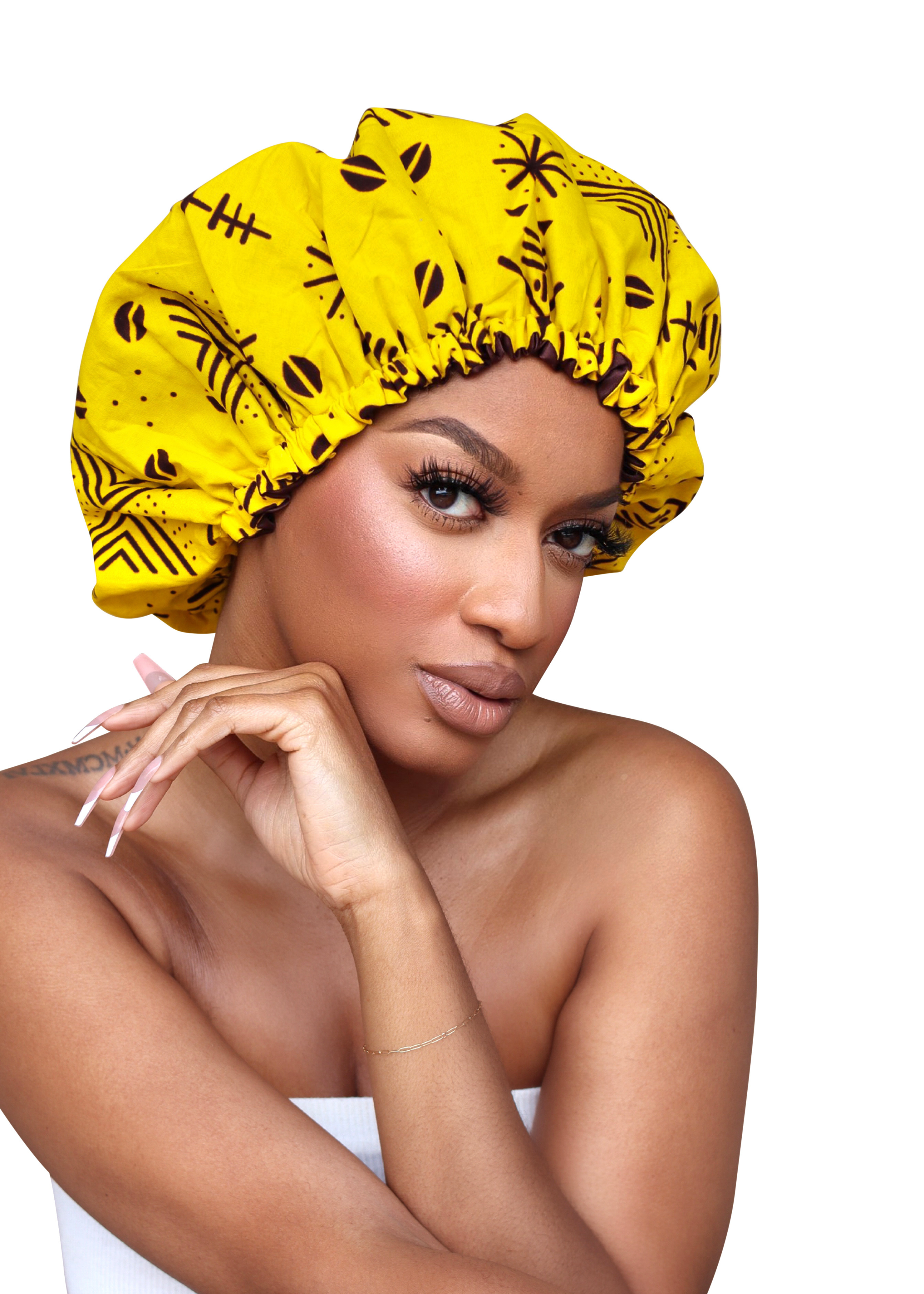 Ankara / silk reversible bonnet