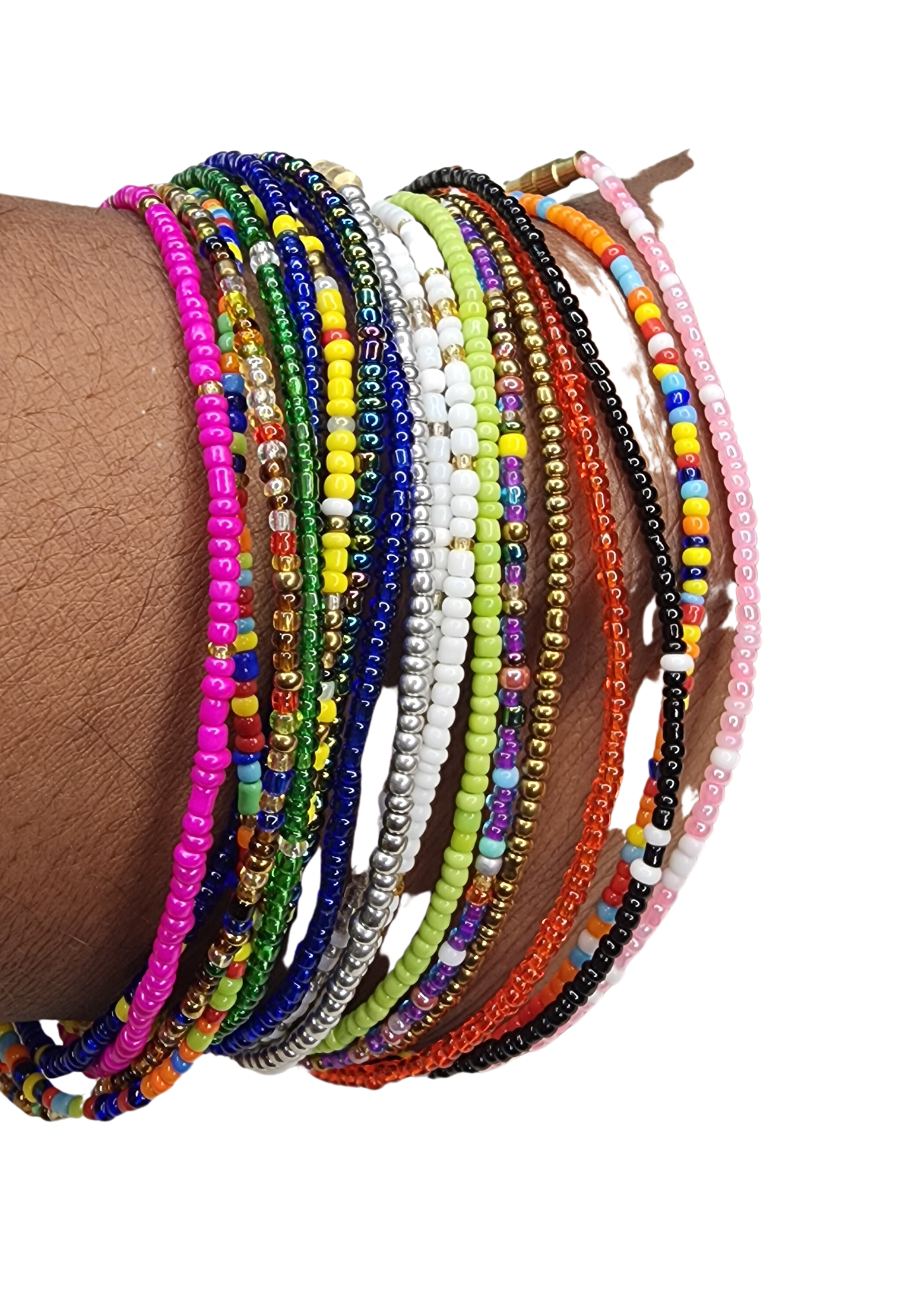 multicolor ankle beads