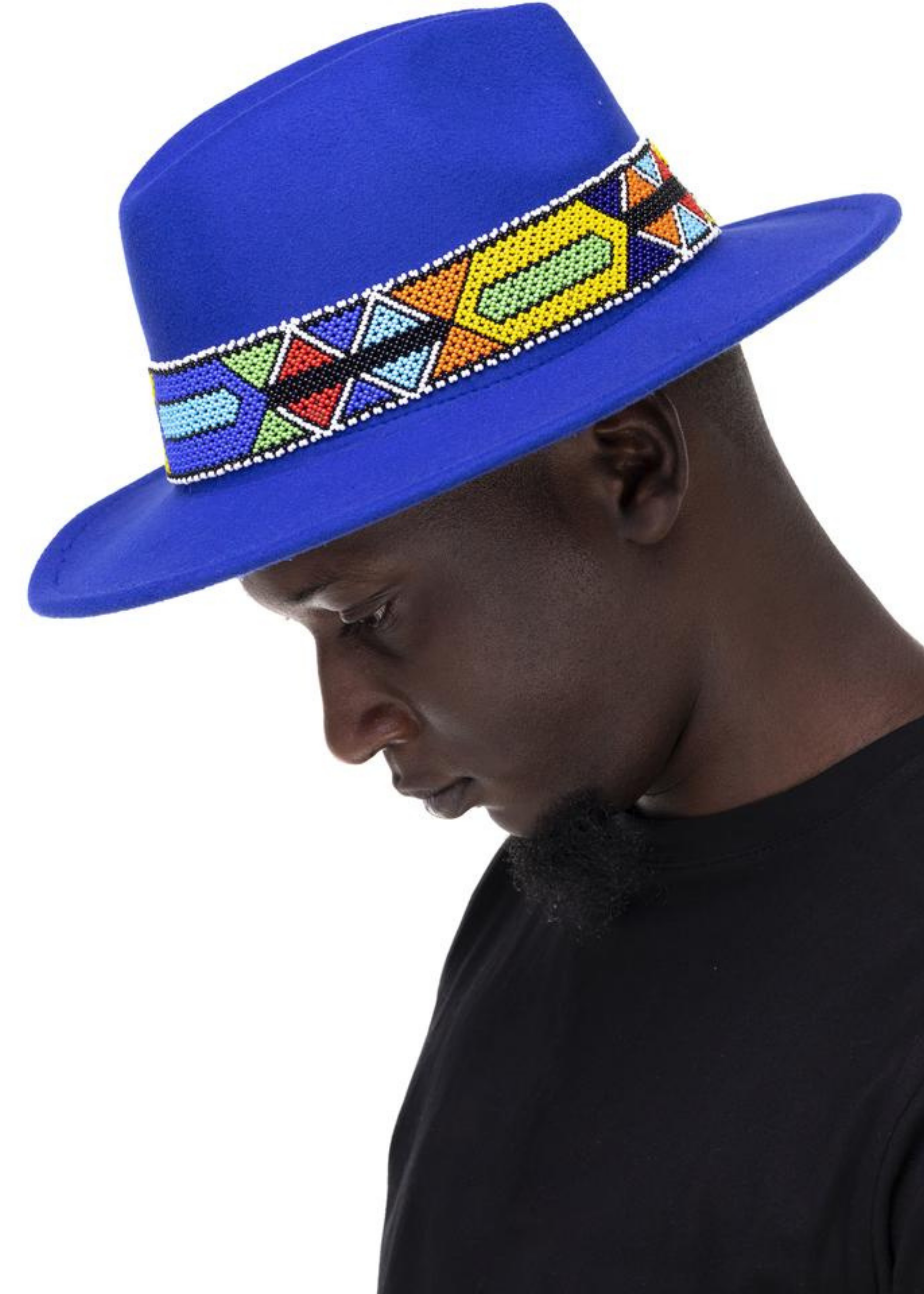 Hand beaded fedora hat