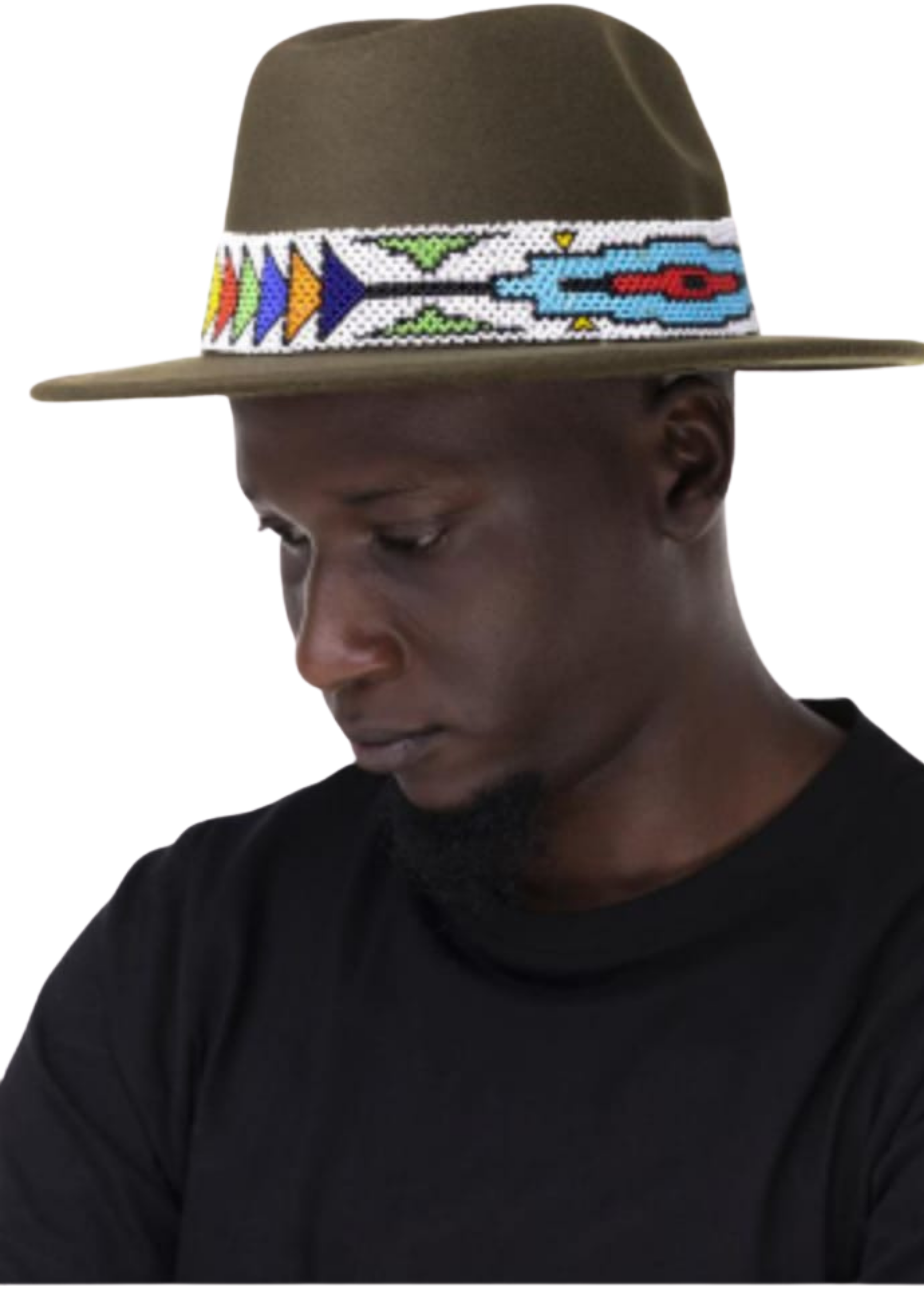 Hand beaded fedora hat