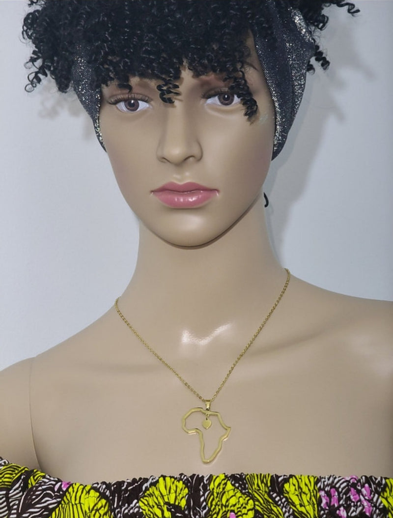 Africa map necklace