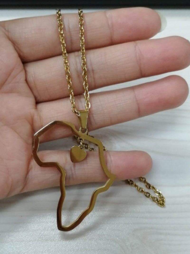 Africa map necklace