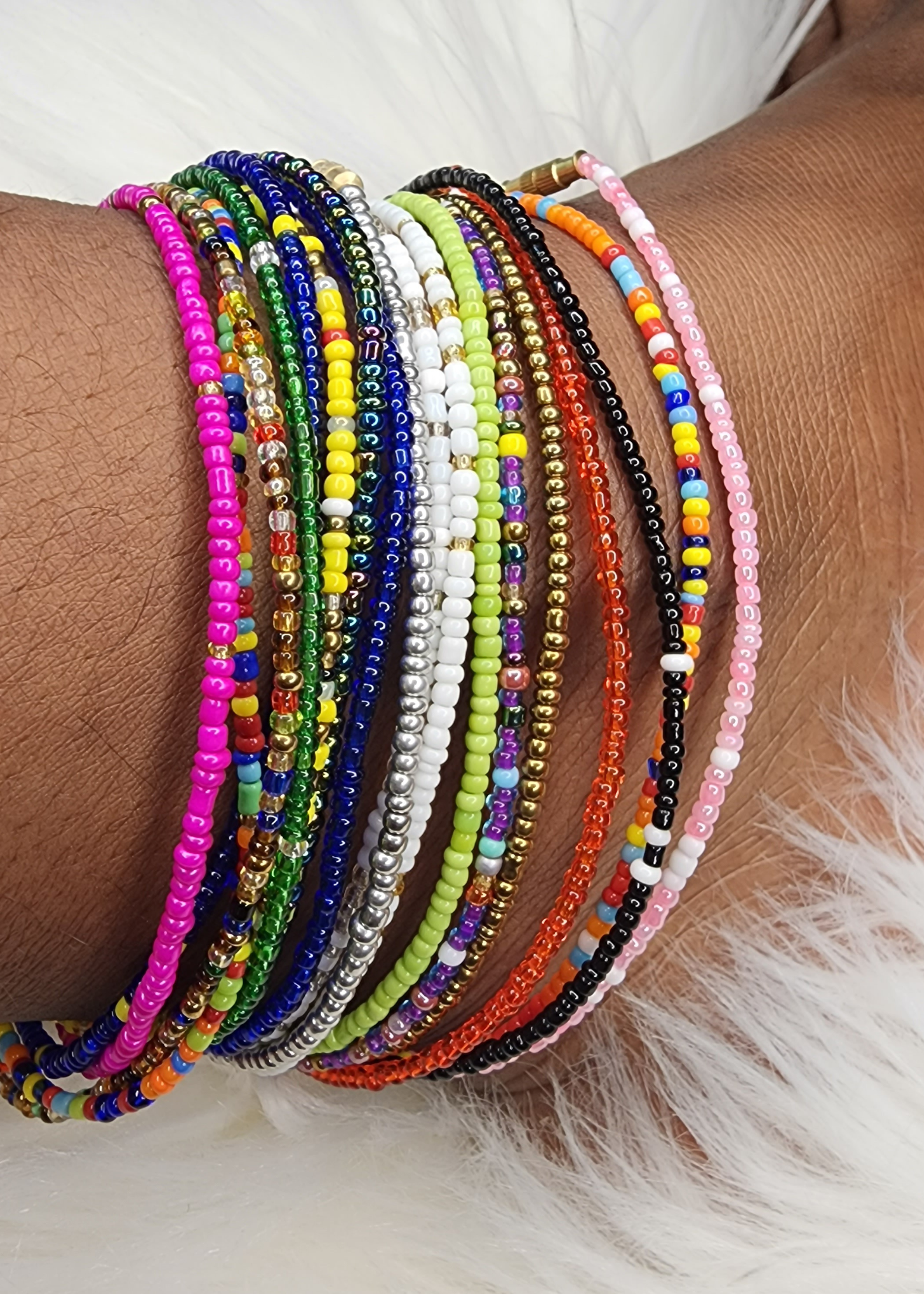 multicolor ankle beads